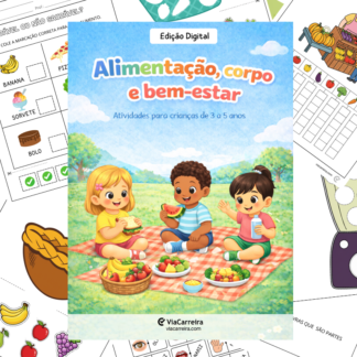 Capa do Caderno de Alimentação, Corpo e Bem-Estar