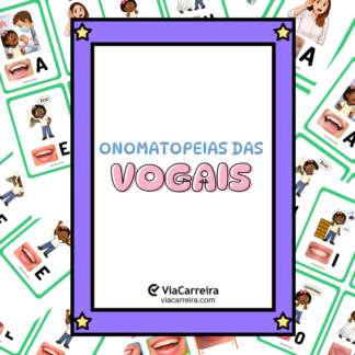 Cartões de Onomatopeias das Vogais para Alfabetização