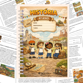 Capa do caderno de História 4º ano