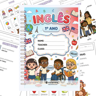 Capa de apostila de atividades de inglês 1º ano