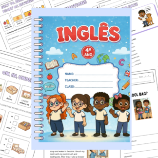 Capa de apostila de atividades de inglês 4º ano