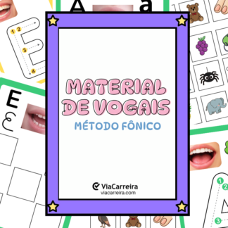 Capa material de vogais método fônico