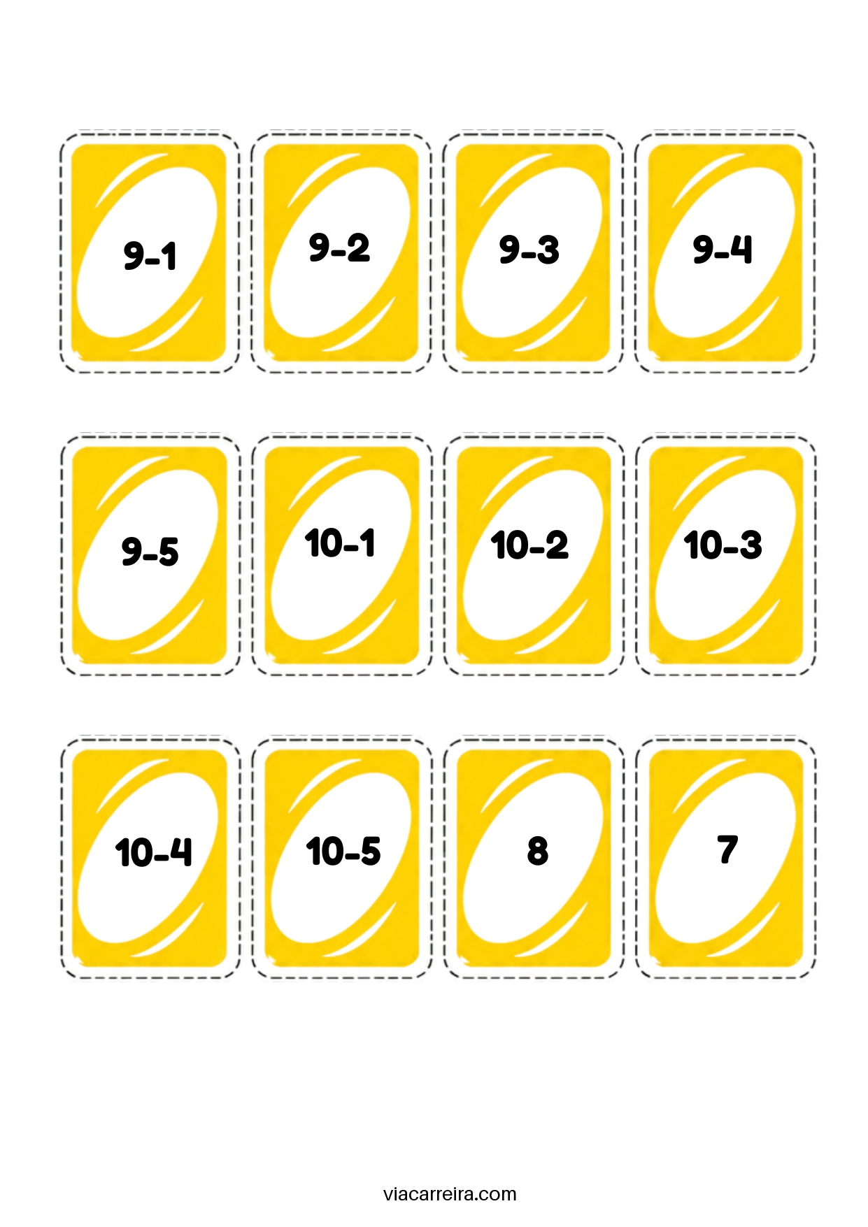 Jogo Uno da Subtração - Imagem 2