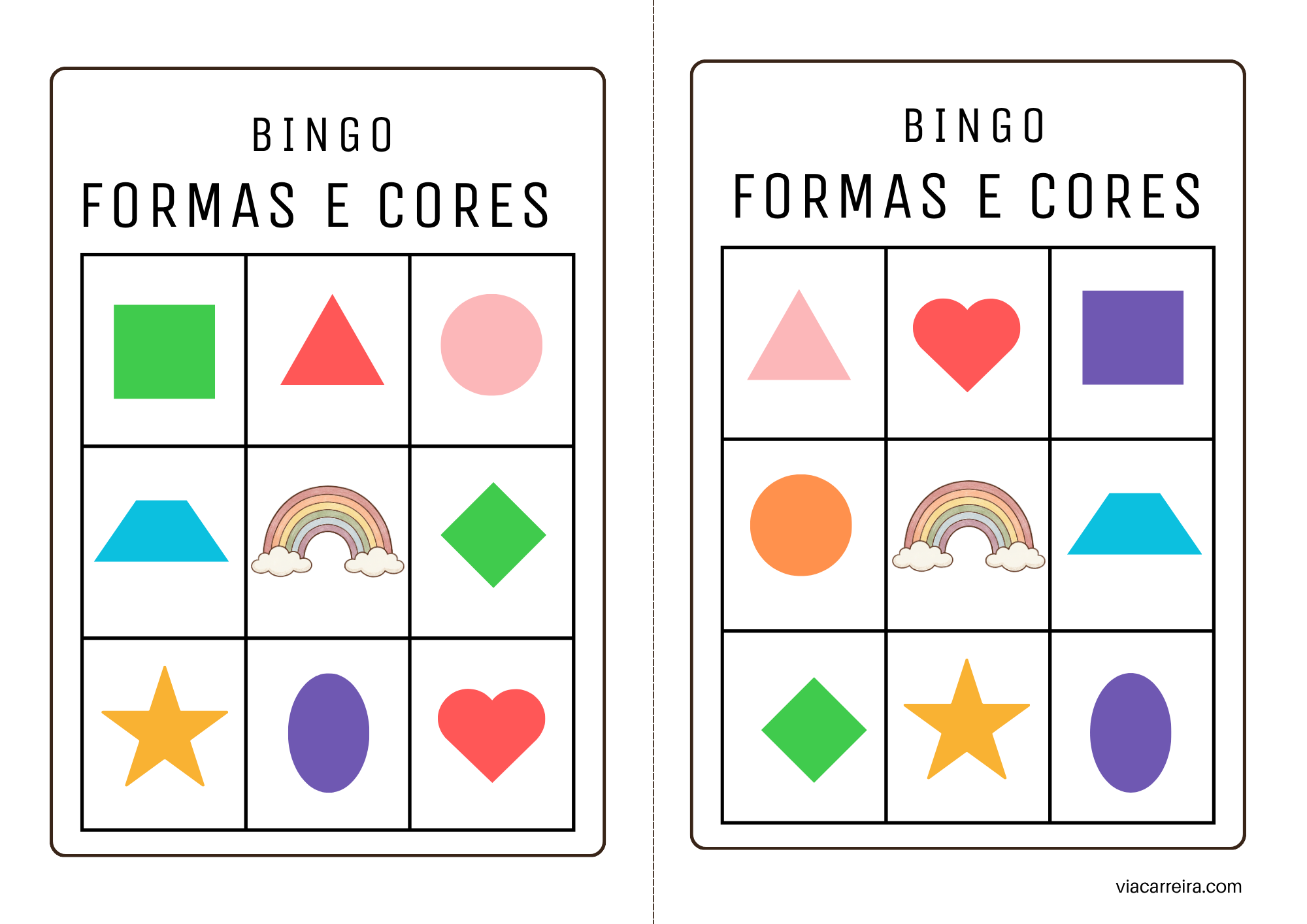 Bingo das Formas Geométricas e Cores - Imagem 2