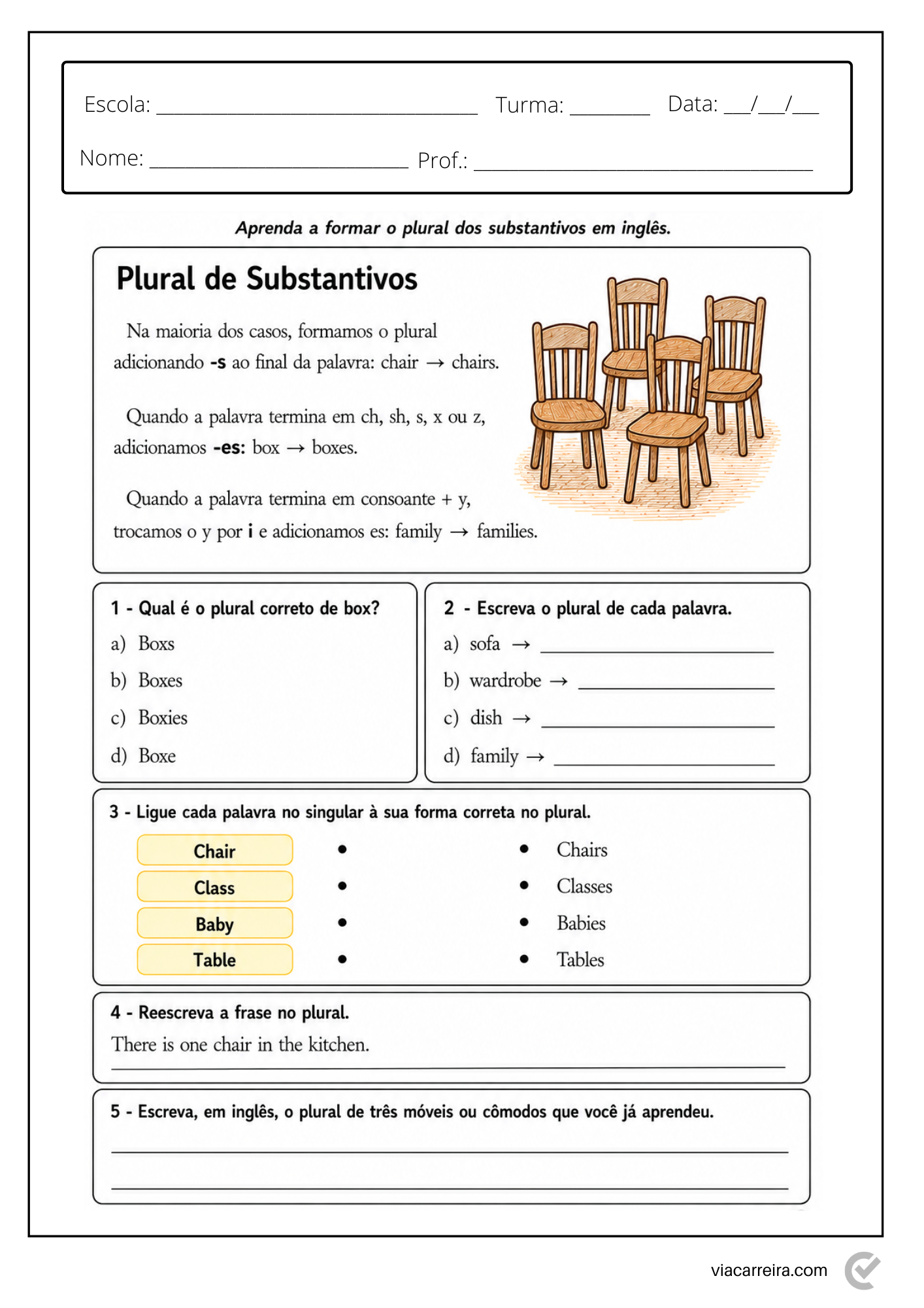 Caderno de Atividades de Inglês 5º Ano (10 anos) - Imagem 5