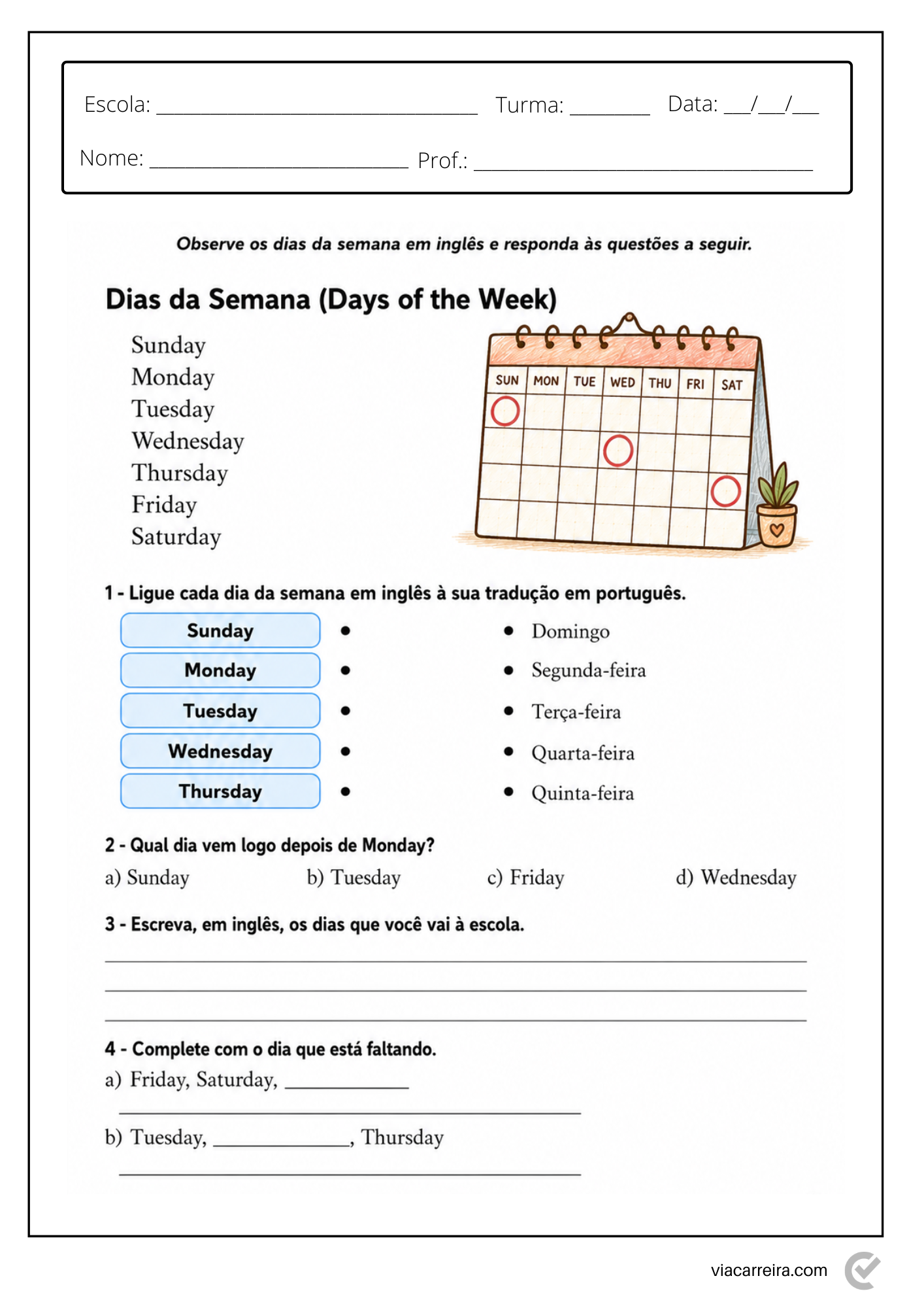 Caderno de Atividades de Inglês 5º Ano (10 anos) - Imagem 2