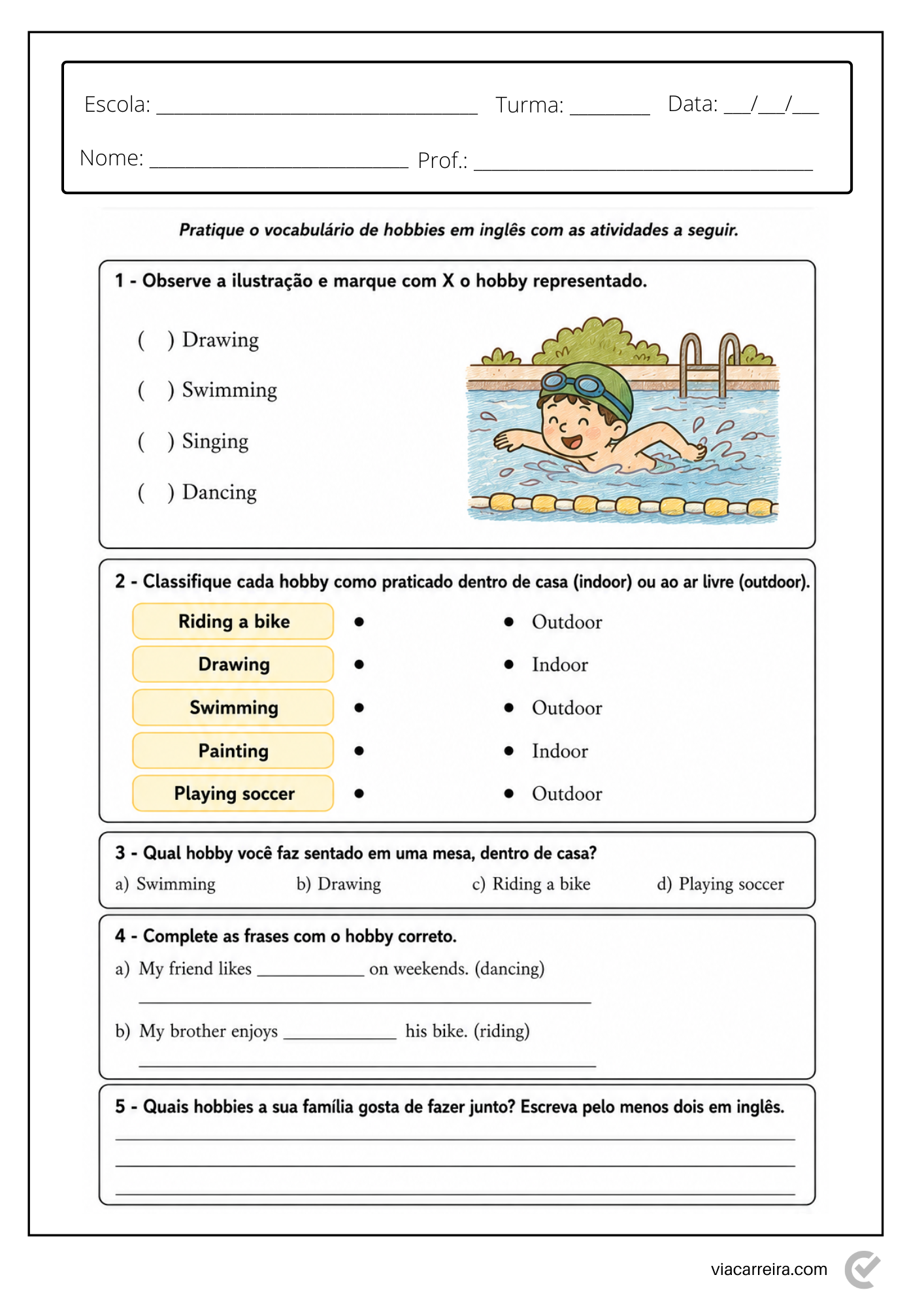 Caderno de Atividades de Inglês 5º Ano (10 anos) - Imagem 3